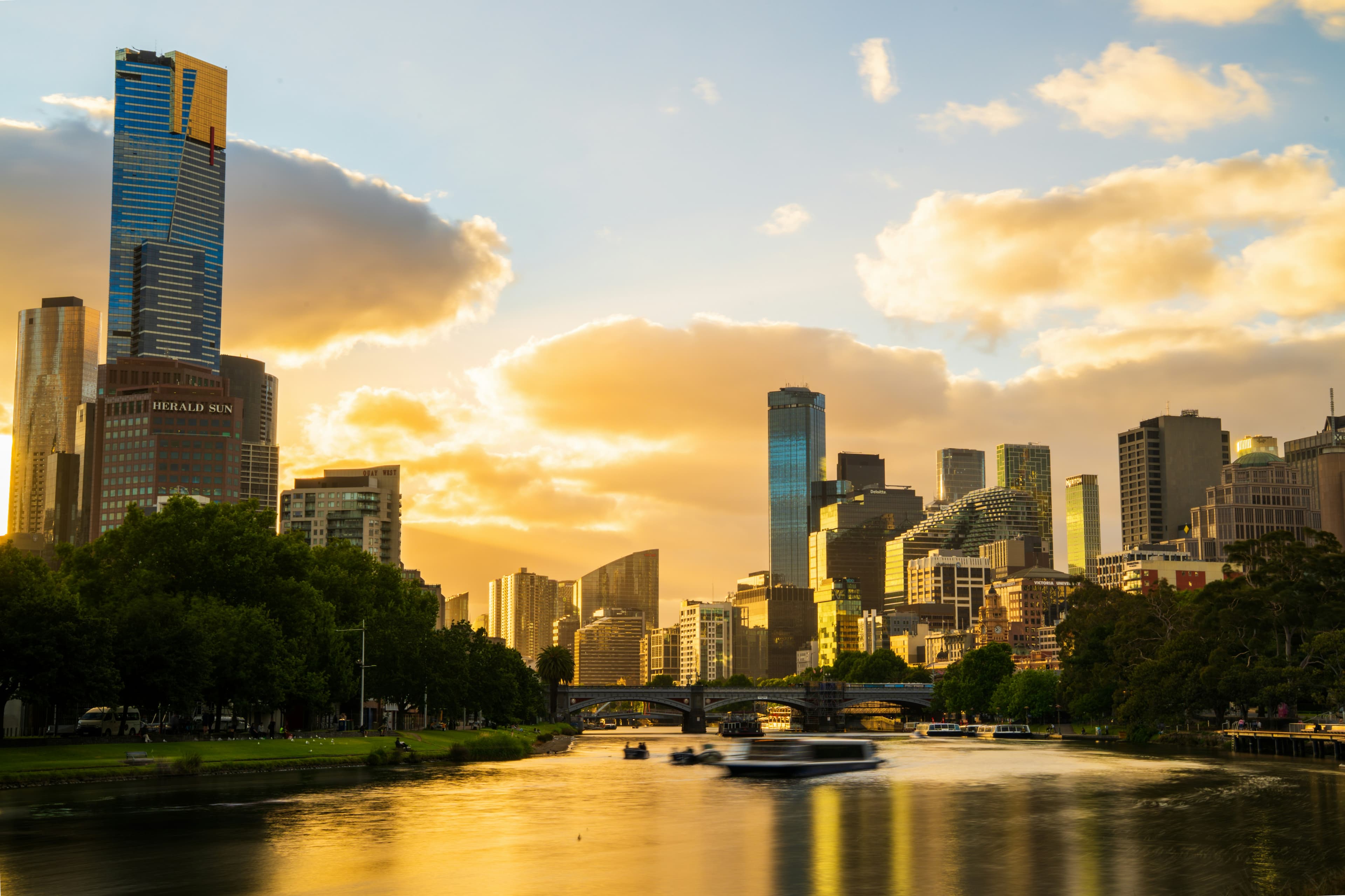 Melbourne city skyline at sunset over the Yarra River, symbolising results-driven procurement delivery.
